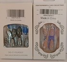 Press-on Nails Multicolor Floral 3d Almond Medium  Lot Of 8