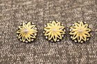 Antique Lot Of 3  Matching Hand Carved Buttons Beautiful Flower Design    75 