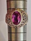 Rare Antique Russian Soviet Union Silver Ring 875 Ruby       ussr