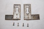 Antique Pair  Brass  Keyways Escutcheons Hinged Covers 