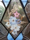 Vintage Stained Glass Floral Light Catcher Panel