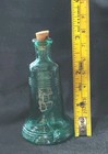 Liberty Bell Glass Bottle With Cork Green 3  Tall Vintage 1976 Made In Taiwan