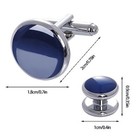 Blue Silver Tuxedo Studs And Cufflinks Set Mens Cufflinks And Cuff Studs Set    