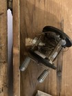 Antique Wooden Fishing Tackle Box W  10 Wooden Lures  Vintage Reel   Misc Tackle