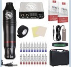 Dragonhawk Rotary Adjustable Tattoo Machine Kit Black W  Power Supply  Case