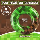 4 Pcs 24 Inch Pixel Party Pool Floats  Summer Beach Toys 24 Inch  Green Brown