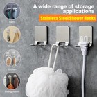 4pcs Stainless Steel Adhesive Razor Holder Shaver Hanger For Shower Bathroom Usa