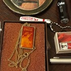 Large Lot Of Coca Cola Memorabilia Collectibles Knife Lighter Necklace Diecast