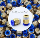 80pcs 1 4 Inch Od Push To Connect Fittings Pneumatic Air Line Quick Connect Kit