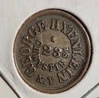 1863 George Hyenlein Civil War Token New York City Merchant Ny630 Al 2a B3077