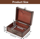 Vintage Wooden Jewelry Box Lock Key Hinged Lid Treasure Chest Keepsake Decor