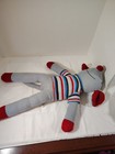 Dan Dee Sock Monkey Plush Gray Red Striped Sweater Doll Toy 19 
