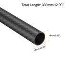2pcs Carbon Fiber Tubes 16x18x330mm Matte Surface 3k Roll Wrapped For Airplane