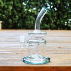 8  Tobacco Hookah Glass Perc Bong Water Pipe Smoking Dark Green Lump   14mm Bowl