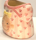 Napco Baby Girl Planter Pink Dress Ceramic 4 5  Vintage Nursery Decor