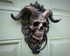 Skull Door Knocker  Horned  Gothic Decor  Oddities  Halloween Decoration  Skulls