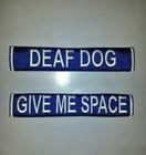 Embroidered No Sew Dog Collar Leash Wrap Sleeve Cuff -deaf Dog Or Give Me Space