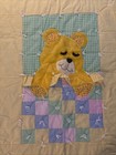 Vintage Handmade Quilt Baby Crib Patchwork Teddy Bear Quilt Blanket 49x38