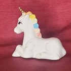 Vintage Ceramic Unicorn With Rainbow Mane Figurine