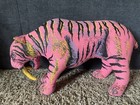 Vtg Applause Determined 1992 Sabertooth Tiger  Cat Pink Plush 15  Stuffed Animal