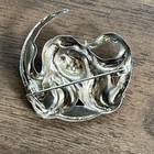 Antique Art Nouveau Woman Flowing Hair Sterling Silver Pin  409