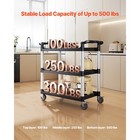 Heavy Duty Utility Cart 500 Lbs Capacity 3-tier Service Cart With Wheels