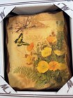 Vtg Small Butterfly Floral Wood Wall Plaque 4   x 3    Rustic Cottage Decor