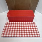 Vintage Aladdin Thermos Picnic Set Leather Bag Wide Mouth Red - Great Condition