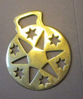 Vtg  British  Brass Horse Equestrian Bridle Medallion-stars