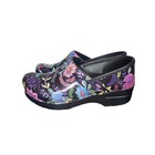 Dansko Professional Floral Garden Clogs Women s Eu 39 us 9 Nurse Comfort Shoes