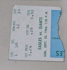 1966 Nfl Ny Giants V Philadelphia Eagles Franklin Field Ticket Stub   Pic Roster