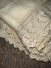 1840   s Antique Victorian Handmade  Crocheted Edge  Baby Blanket 