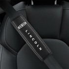 2pcs Black Leather Car Seat Belt Covers Shoulder Pads Protector For Lincoln Size