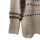 Barbour Birch Knit Fair Isle Wool Sweater Size 10 Oatmeal Cabincore Nordic New