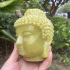 2 3lb 4 4 natural Lemon Jade Buddha Head Statue Quartz Crystal Healing Carved