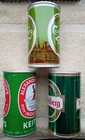 3 Different Empty Canadian Beer Cans - Straight Steel Vintage Canada
