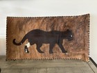 Panther  Leather Picture- Vintage 1970   s