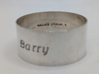 Antique Wallace Sterling Silver Napkin Ring  barry  Name Engraving  19 Grams