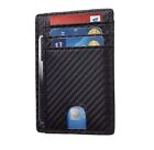 Slim Minimalist Leather Wallet   rfid Blocking Front Pocket Credit Card Holder Men