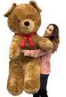Big Plush Giant Brown Teddy Bear  54 Inches Soft Stuffed Animal Huge Made In Usa