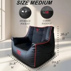 Gaming Bean Bag Chair Adults Red   Black Leather Cover Only No Filling