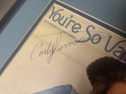   Carly Simon   Rare Signed  you re So Vain  1980 s Songbook Display 24x16 