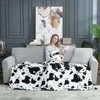  Cow Print Throw Blanket Non Shedding Milkyplush Throw  50  X 60   Black White