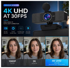 4k Webcam For Pc  Web Camera For Desktop Computer  Usb Webcam With Noise Canc   
