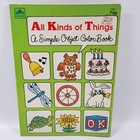 Vtg Golden All Kinds Of Things That Go Animals Draw Paint Coloring Book Lot 80s