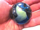 Toe Breaker 50mm  2   Sea Turtle Clear Blue green Marbles Glass Ball Huge Swirl