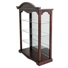 Mahogany Wall Curio With Glass Shelves