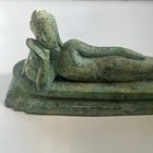 Beautiful Antique Brass Reclining Buddha Statue India   Tibetan Spirituality
