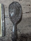 Vtg Decorative Silver Plate Dresser Vanity Set Mirror Brush And Comb Vintage Set