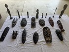 Handcrafted Ghana African Tribal Mask Wood   Metal Wall Art Vintage Decor